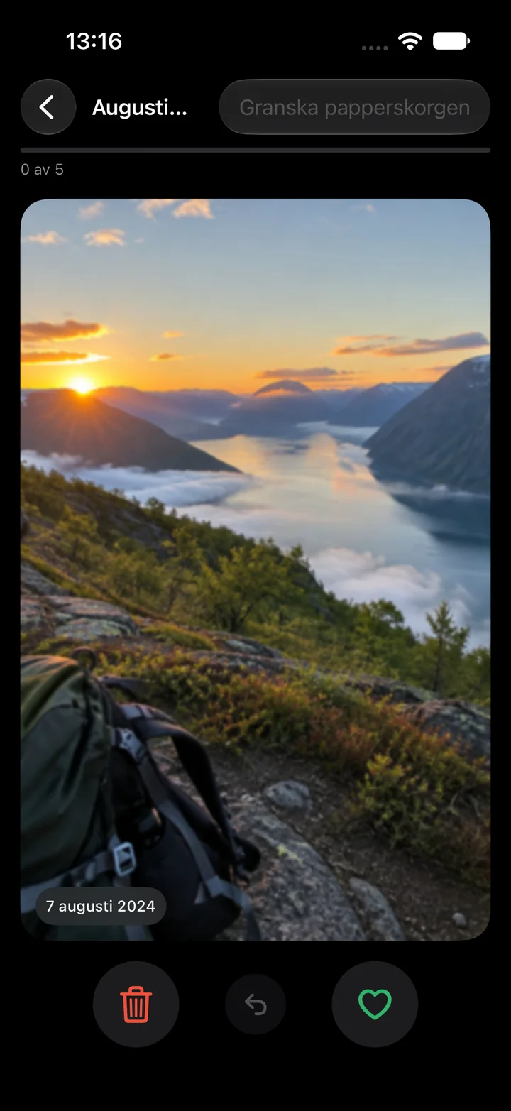En bild i taget. Vänster kastar, höger behåller.